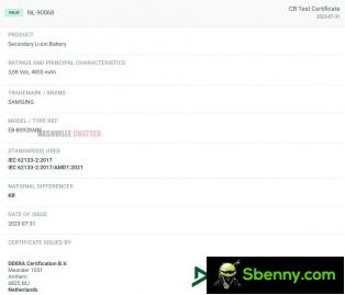Samsung Galaxy S24+ (EB-BS926ABY) and S24 Ultra (EB-BS926ABY) battery certifications