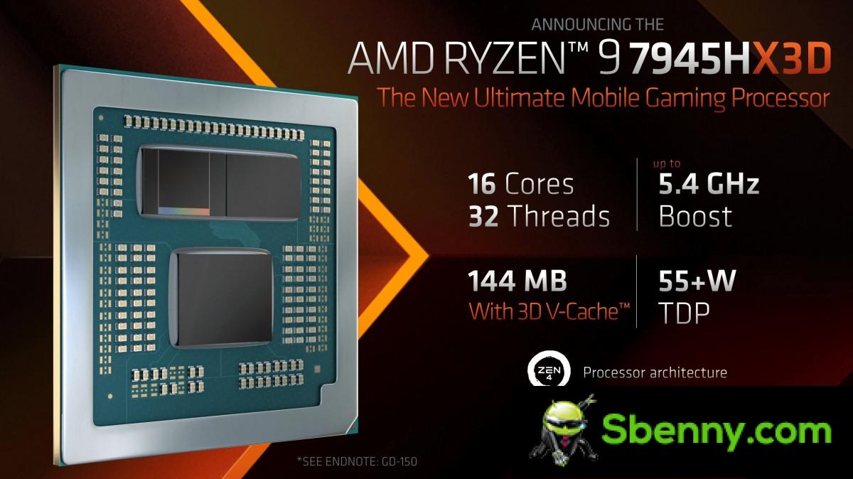 AMD announces Ryzen 9 7945HX3D, first notebook chip with 3D V-Cache technology
