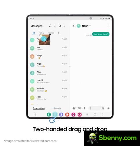 Drag and drop with two hands