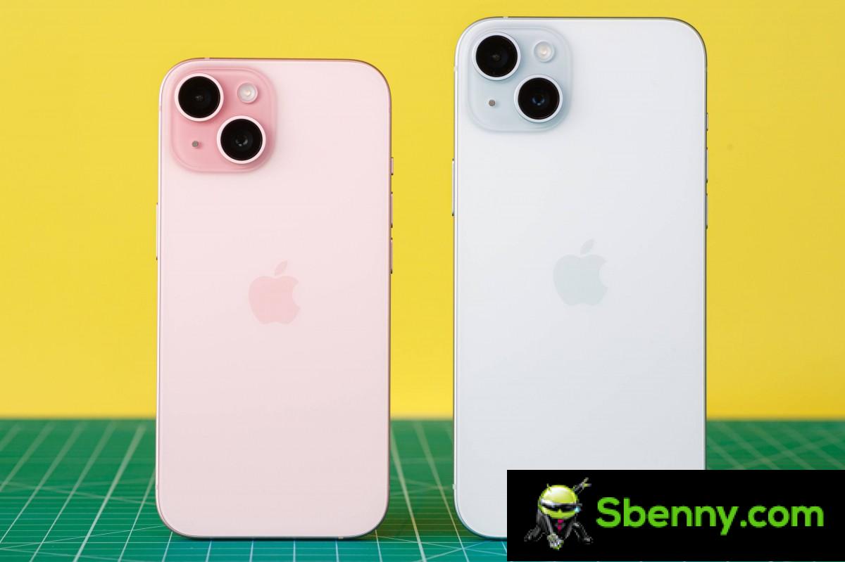 <span><strong>Left: iPhone 15 • Right: iPhone 15 Plus</strong></span>“><br />
<span><strong><span><strong>Left: iPhone 15 • Right: iPhone 15 Plus</strong></span></strong></span></p>
<p>However, the real question is how popular the iPhone 15 will be and whether it’s worth picking up.  We recently conducted our own survey and, analyzing the numbers and comments, it seems that most of you are rather unenthusiastic about the new Dynamic Island and, at best, lukewarm towards the new 48MP main shooter and Type-Port C.  Nonetheless, both in relative and absolute terms, we still expect the iPhone 15 to sell very well.  Maybe not as good as its Pro Max and Pro siblings, but most likely better than the iPhone 15 Plus. So, without further ado, let’s dive into the iPhone 15.</p>
<h3>Unpacking</h3>
<p>Apple pays a lot of attention to packaging, and rightly so.  Cupertino tends to focus on reduction and reuse in this department, which is always great to see.  The boxes have become even smaller, allowing Apple to fit more units into each individual shipment, saving on transportation and carbon emissions.  In terms of materials, the box is made entirely of cardboard (even the sturdy phone holder inside) and is therefore recyclable.</p>
<p><img decoding=