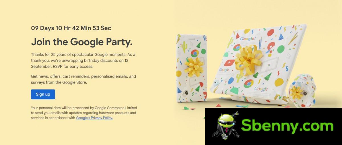 Google is celebrating its 25th birthday with offers on its online stores in Europe