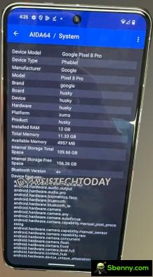 Pixel 8 Pro with AIDA64