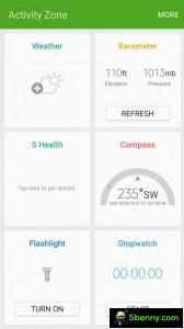 The Activity Zone app on the Galaxy S7 Active