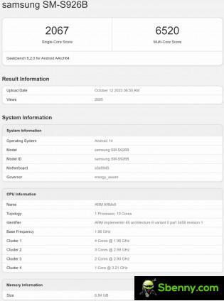 Samsung Galaxy S24+ on Geekbench