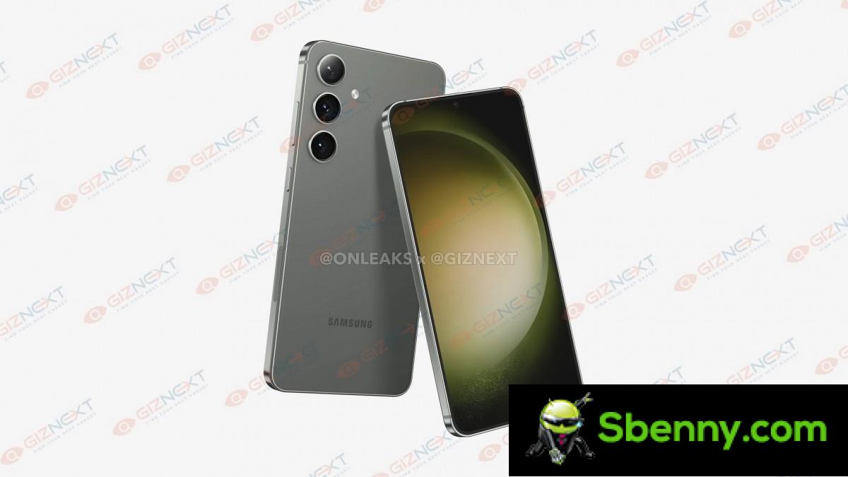 Leaked rendering of the Samsung Galaxy S24+ (Source: OnLeaks and Giznext)