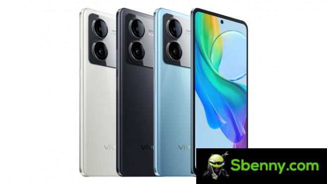 Vivo Y78T in white, black and blue colors