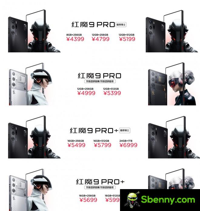 Red Magic 9 Pro series pricing in China