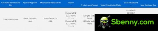 Honor Magic6 certification