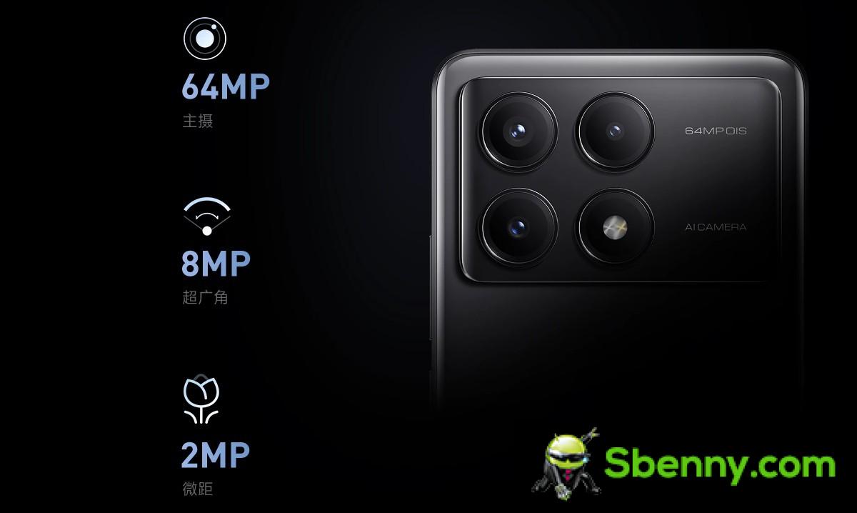 Redmi K70E cameras: 64MP main, 8MP ultra wide angle and a macro