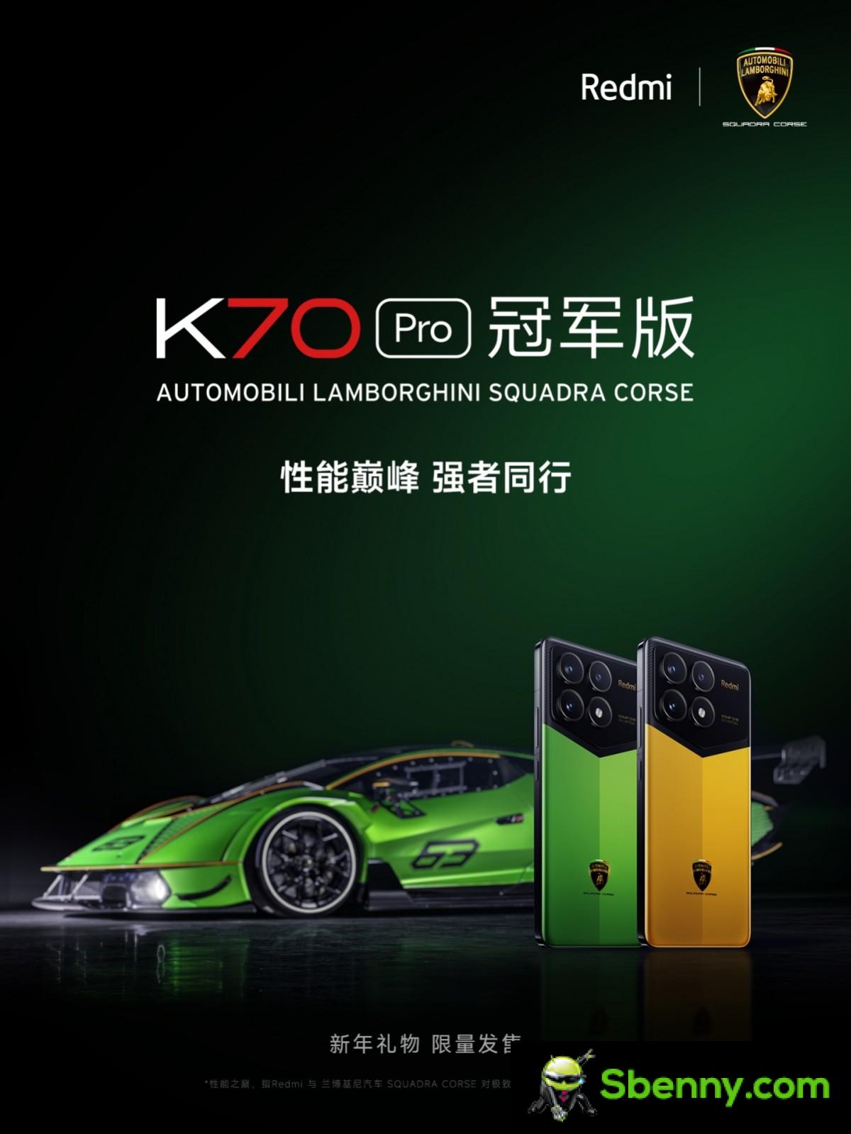 Redmi K70 Pro Automobili Lamborghini Squadra Corse comes with 24GB RAM, 1TB storage