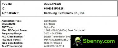 Samsung Galaxy S24 Ultra S-Pen Specifications