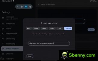 The help screen Write in text fields