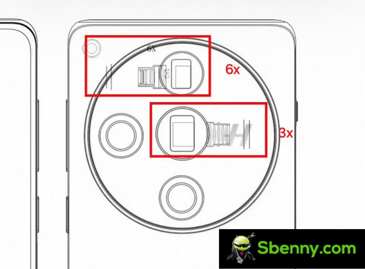 The Oppo Find X7 Pro schematic shows a dual camera system with periscope telephoto lens