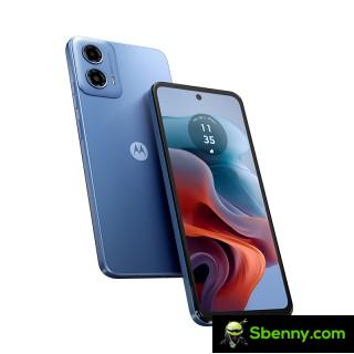 Moto G34 in black and blue
