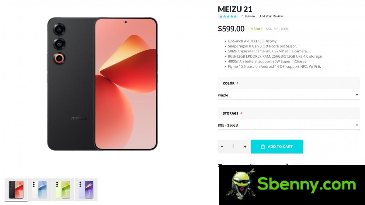 Meizu 21 is already on sale starting at $599