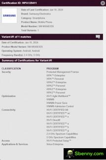 Wi-Fi Alliance certified: Galaxy M55.