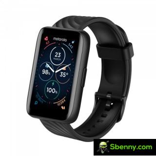 Moto Watch 40 in Phantom Black and Rose Gold