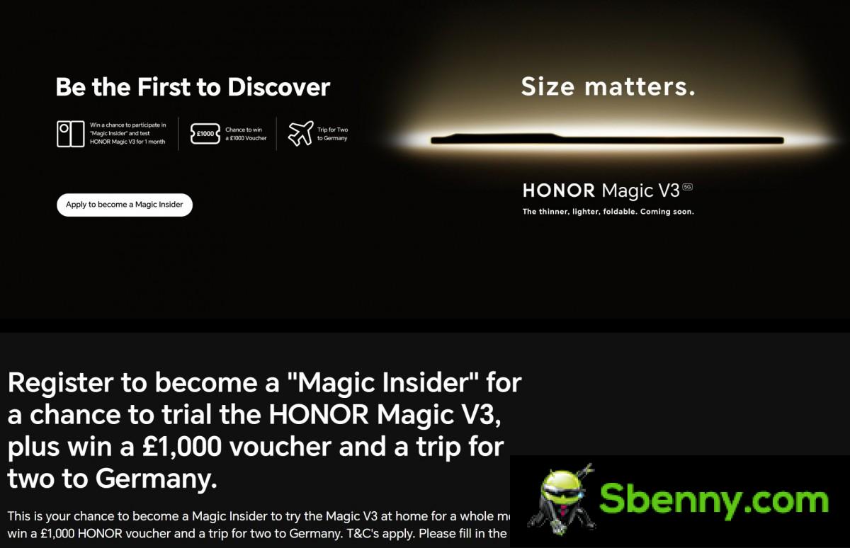 Honor Magic V3 'coming soon' to the UK