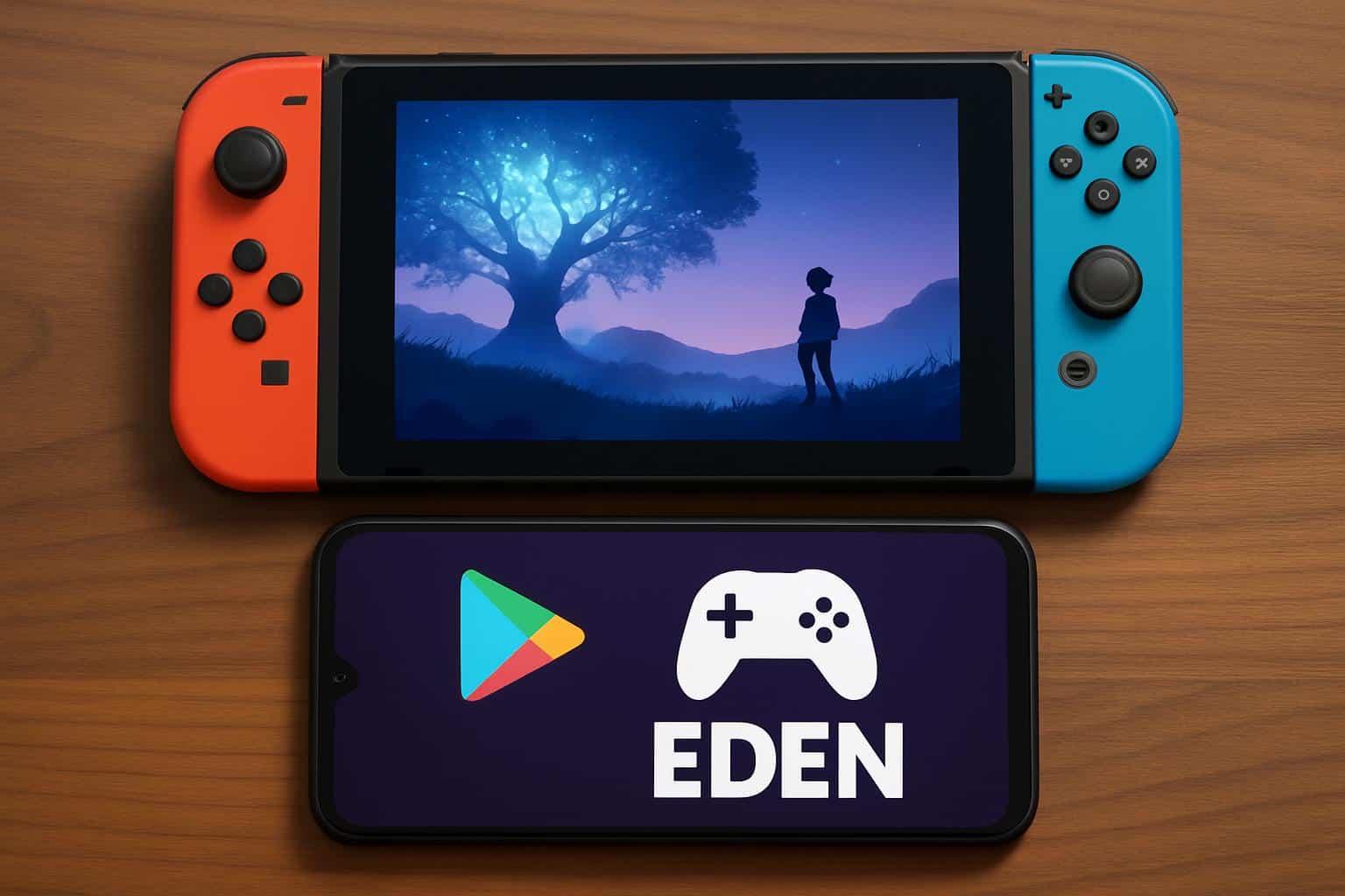 Eden playing nintendo switch on Android