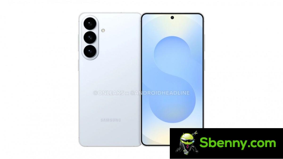 Leaked CAD-based renderings of the Samsung Galaxy S26+