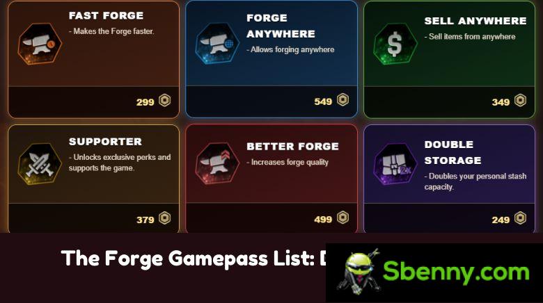Forge Gamepass List: Best Gamepasses 