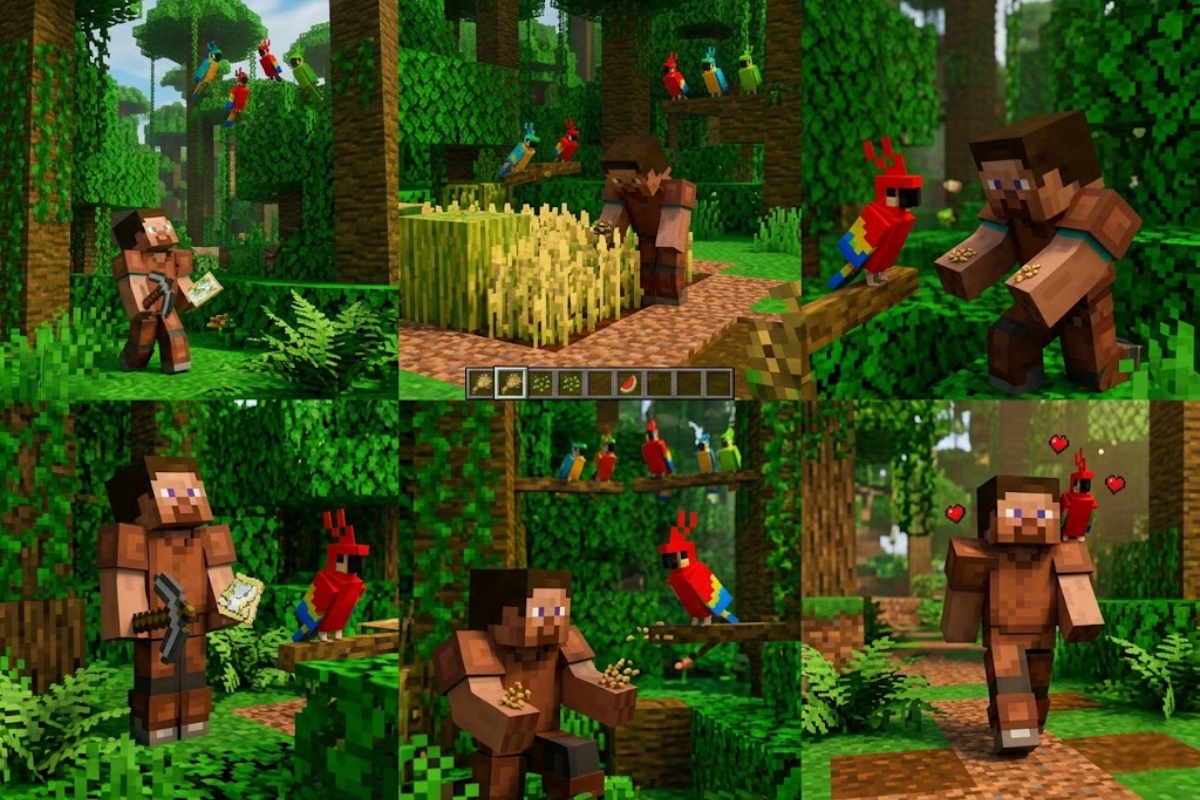 How to get a parrot in Minecraft and master everything about this pet