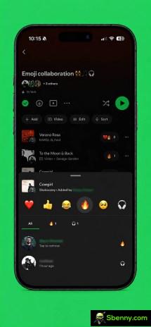 Collaborative playlists in Spotify now support emoji reactions