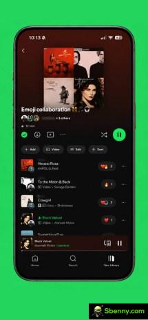 Collaborative playlists in Spotify now support emoji reactions