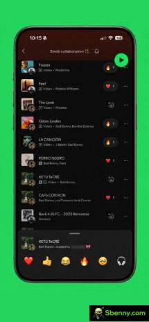 Collaborative playlists in Spotify now support emoji reactions